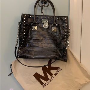 Excellent shape Michael Kors studded crocodile bag